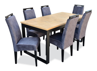 Classic Dining Room Set Rectangular Table 6 Chairs Armchair Set 7-piece.
