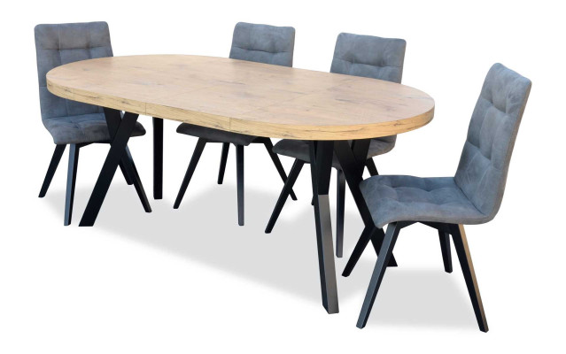 Dining table 4 x chairs dining room set dining group luxury chairs table 5-piece set.