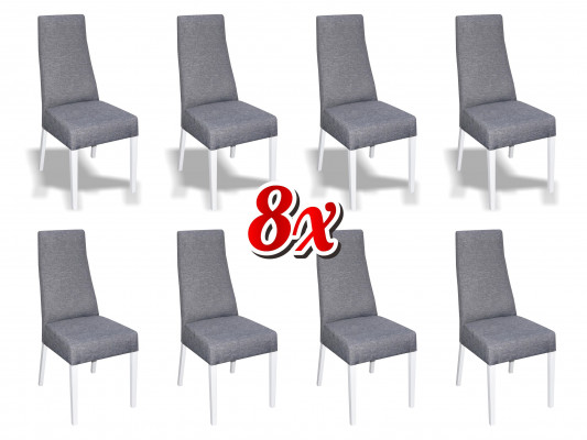 Dining room 8x chairs chair set armchair kitchen new design upholstered leather textile furniture