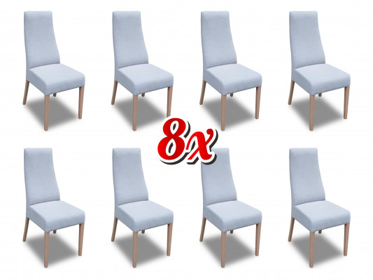 Dining room 8x chairs chair set armchair kitchen new design upholstered leather textile furniture