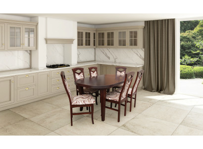 Classic dining room set wooden table with 6 chairs chair design