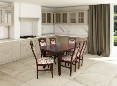 Classic dining room set wooden table with 6 chairs chair design