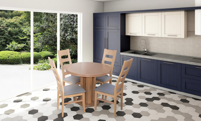 Dining table with 4 chairs dining set wooden table 5-piece group assembly