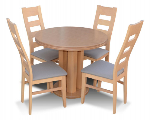 Dining table with 4 chairs dining set wooden table 5-piece group assembly