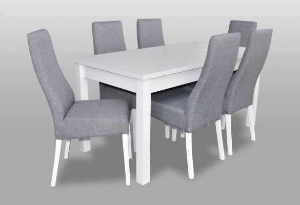 Complete set dining table with 6 chairs, dining room dining group, wood table, 7-piece new