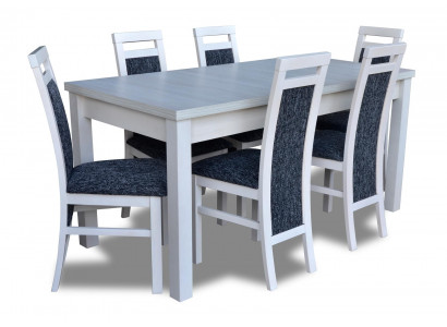 Dining room table set dining table chair set 7-piece leather wood chairs new