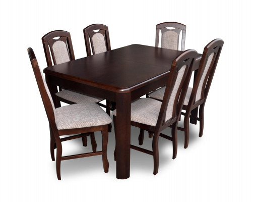 Classic dining room furniture dining set table wood complete set 7-piece dining group