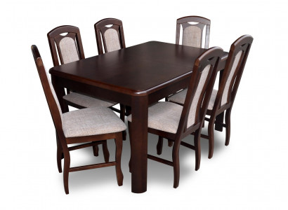 Classic dining room furniture dining set table wood complete set 7-piece dining group