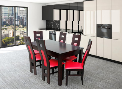 Complete set dining table + 6 chairs dining room set wood tables dining group table 7-piece set