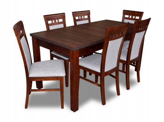 Dining table with 6 chairs dining room set group suite table seating group 7-piece set.