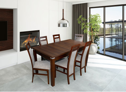 Table + 6 Chairs Design Dining Room Set Chair Set Dining Furniture Tables