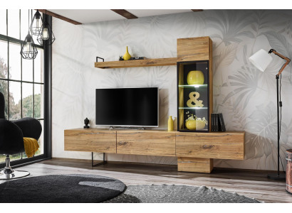 Living Room Wall Unit Designer Living Room Set Lowboard Wall Shelf TV Stand New Furniture