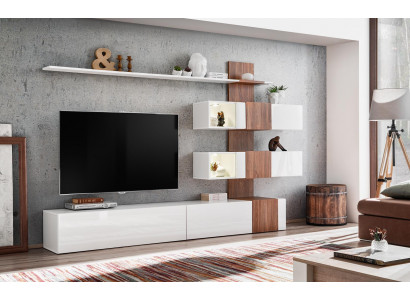 Modern living room wall luxury furniture living room design TV stand wall shelves