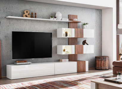 Modern living room wall luxury furniture living room design TV stand wall shelves