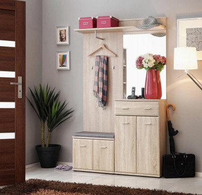 Design modern hallway wardrobe luxury clothes rack furniture wood entryway new