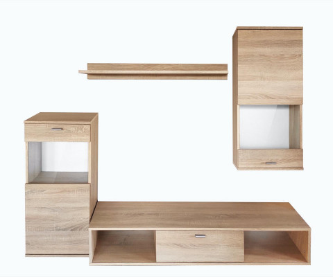 Modern wall unit display cabinet TV stand living room wall shelves new