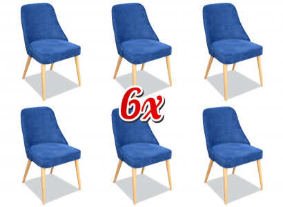Kitchen dining room chairs 6x chair set chair ensemble fabric textile wood furniture