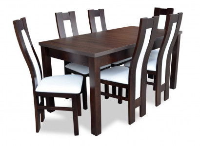 Dining room table classic chair set 6x chairs 7-piece set seating group