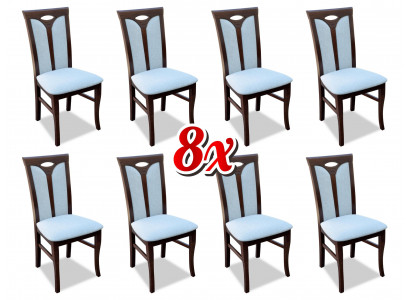 Armchair Set Chairs Restaurant Dining Room Textile Fabric Set 8x Design Chair Wood