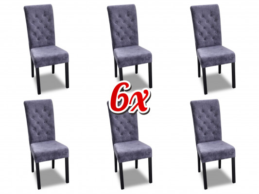 Complete set of 6x armchairs, chair group dining room set