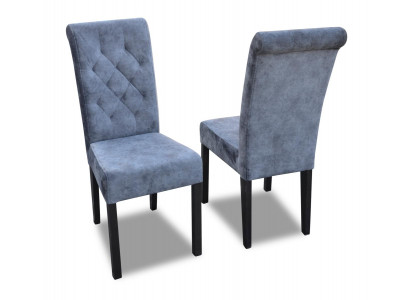 4x Chesterfield Chair Set Seat Cushion Suite Dining Room Chairs with Leather Backrest