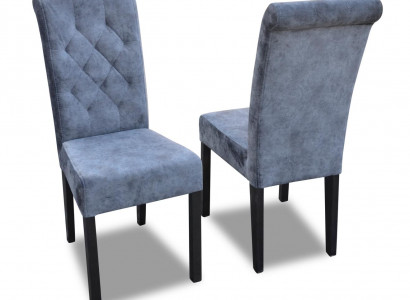 4x Chesterfield Chair Set Seat Cushion Suite Dining Room Chairs with Leather Backrest