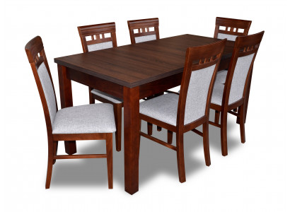 Classic designer dining room set wood table + 6 chairs chair set