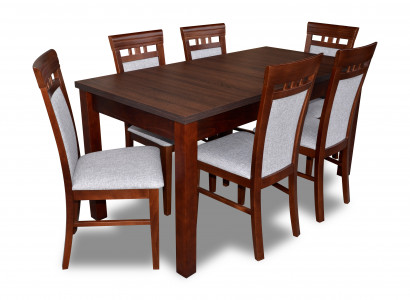 Classic designer dining room set wood table + 6 chairs chair set