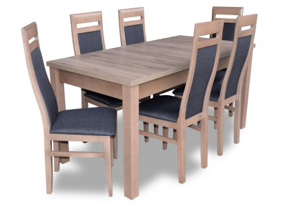 Rectangular dining room table with 6 chairs chair set wood tables dining set 7-piece