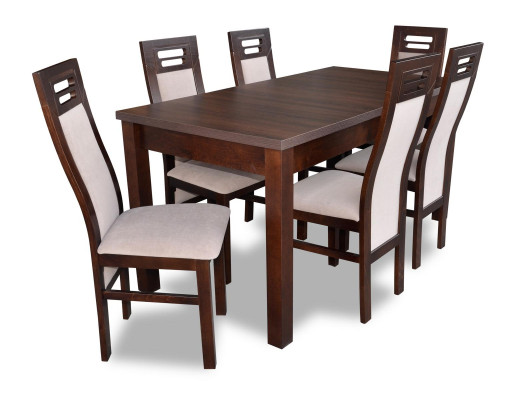 Wood Dining Table 6 Chairs Set Suite Room Group 7 Pieces Tables Armchairs New
