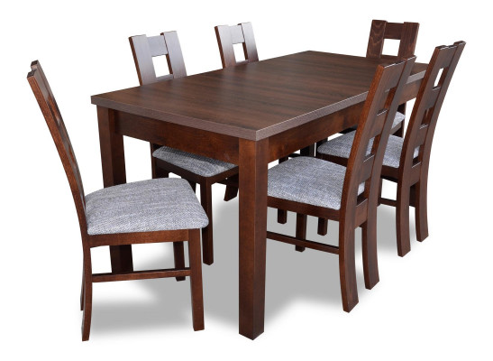 Designer furniture wood table seat dining room 6x chairs 7-piece set solid wood ensemble