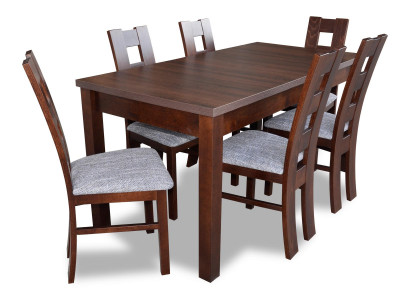 Designer furniture wood table seat dining room 6x chairs 7-piece set solid wood ensemble