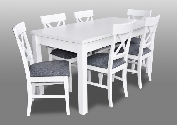 Country house style furniture dining set dining kit table + 6x chairs