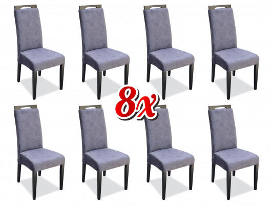 Dining room chairs fabric set 8x armchair textile chair designer wood upholstered furniture.