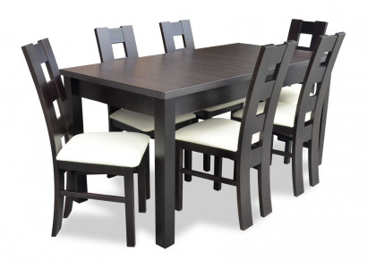 Classic dining table wood dining room set 6x chairs set 7 pcs.