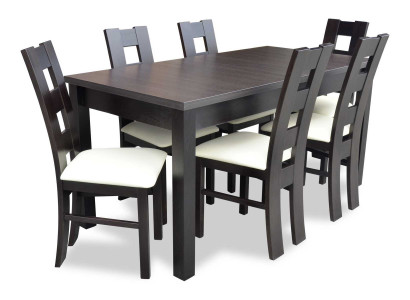 Classic dining table wood dining room set 6x chairs set 7 pcs.
