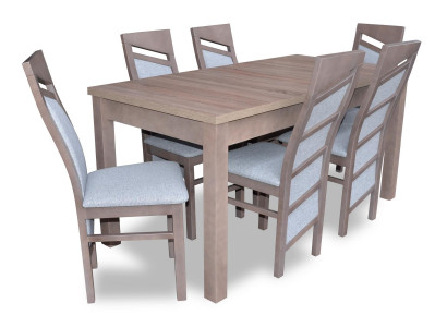 Dining Table Set 6x Chairs Backrest Chair Suite Tables Dining Room Group 7-piece Wood