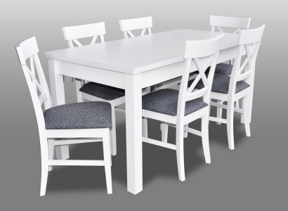 Modern Antique Style Dining Room Set Wood Metal Table Dining Suit 6x Chairs Chair