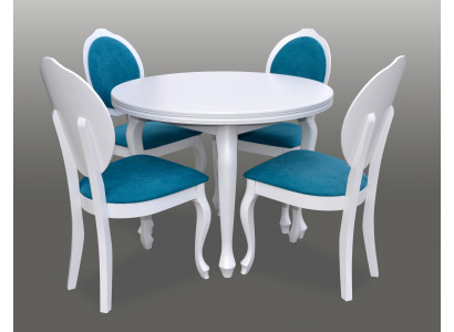 Classic Round Round Table Wood Design Dining Room Tables + 4 Chairs