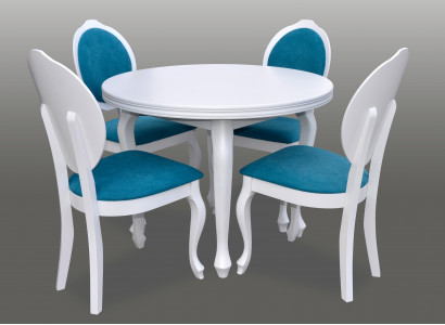 Classic Round Round Table Wood Design Dining Room Tables + 4 Chairs