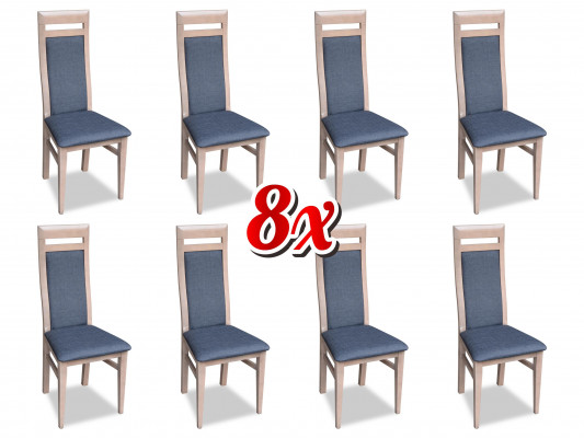 Dining room chair set, upholstered chairs, complete group, living room, 8x pieces, new