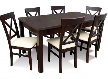 Designer dining table set with 6 chairs, dining room table, wooden table.