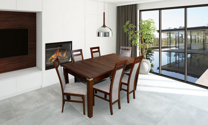 Complete Set Dining Table + 6 Chairs Dining Room Set Wood Dining Group Tables Table 7-piece