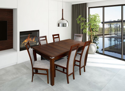 Complete Set Dining Table + 6 Chairs Dining Room Set Wood Dining Group Tables Table 7-piece