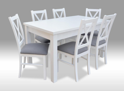 Dining table with 6 chairs set, dining room suite, armchairs, tables, table S18-L, 7 pieces.