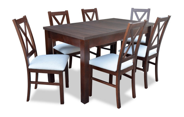 Complete dining room set, table with 6 armchairs, luxury dining set, 7 pieces.