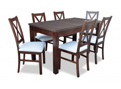 Complete dining room set, table with 6 armchairs, luxury dining set, 7 pieces.