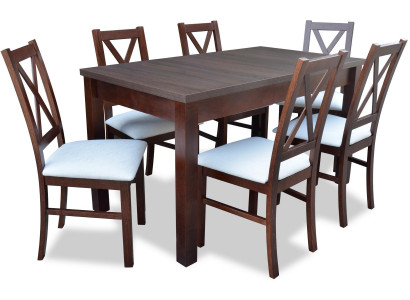 Complete dining room set, table with 6 armchairs, luxury dining set, 7 pieces.