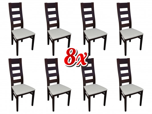 Group Seat Upholstery Backrest Chairs Set Solid Wood Luxury Armchair Set 8x Chair