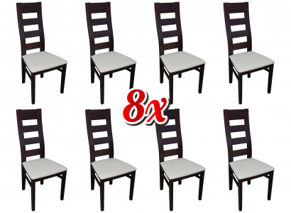 Group Seat Upholstery Backrest Chairs Set Solid Wood Luxury Armchair Set 8x Chair